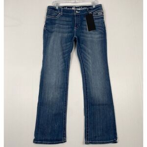 Harley Davidson Blue Jeans CURVY Boot Cut Wome's Size‎ 12 embroidery